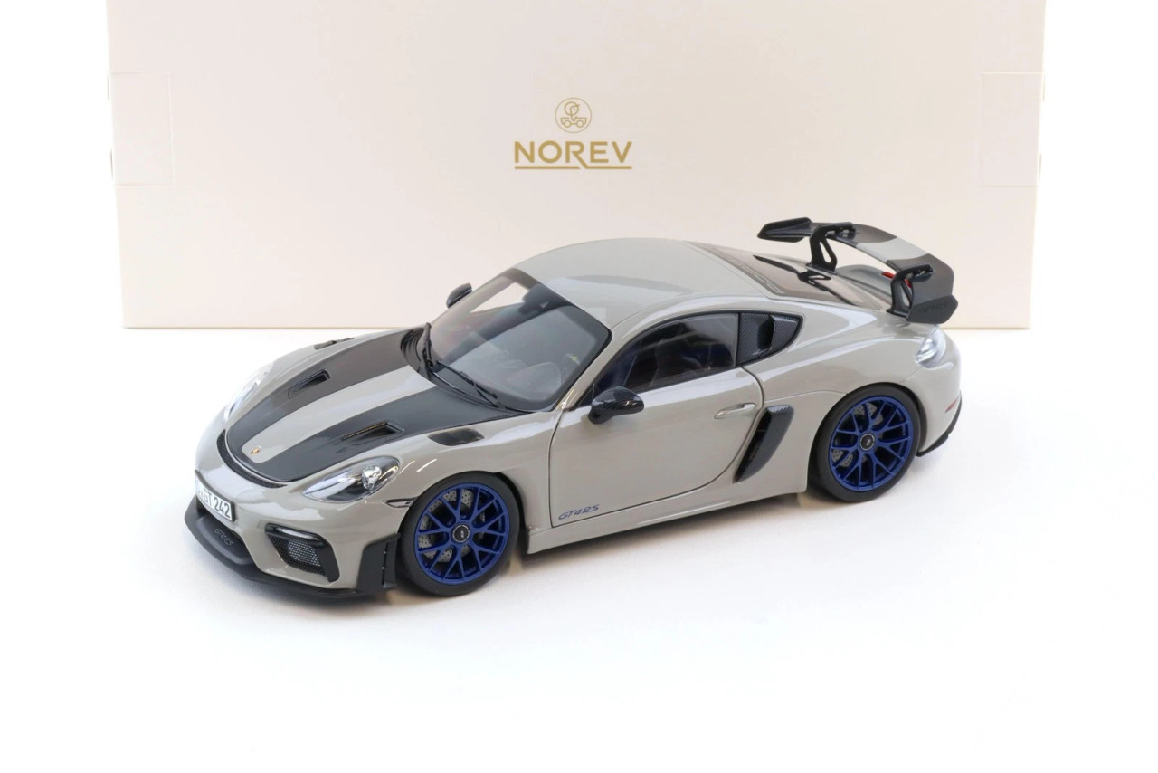 1/18 Norev 2023 Porsche Cayman GT4 RS Weissach Package (Chalk Grey) Diecast Car Model