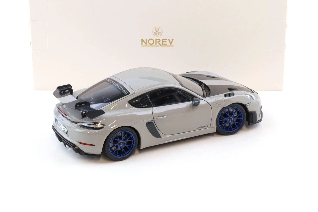 1/18 Norev 2023 Porsche Cayman GT4 RS Weissach Package (Chalk Grey) Diecast Car Model