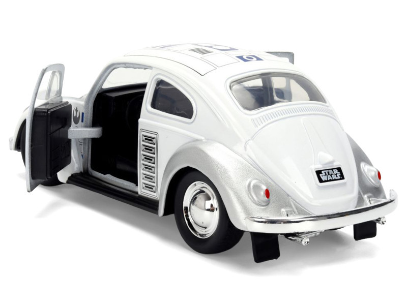 1959 Volkswagen Beetle "R2-D2" Livery White with Graphics "Star Wars" Franchise "Hollywood Rides" Series 1/32 Diecast Model Car by Jada