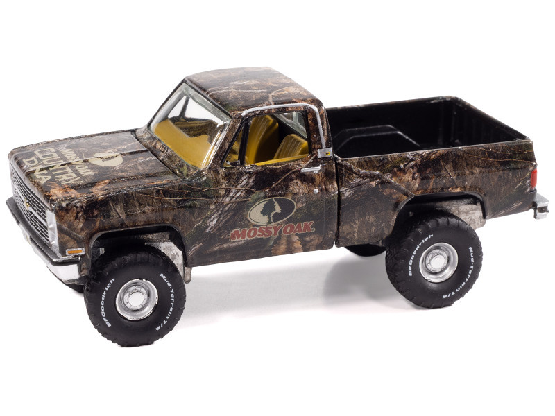 1983 Chevrolet Silverado Pickup Truck "Mossy Oak" Camouflage Livery "Big Country Collectibles" 2025 Series 1/64 Diecast Model Car by Auto World