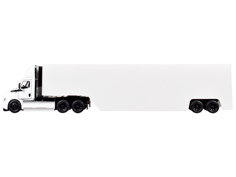 ブラン Freightliner eCascadia Truck with Container Trailer White 1/62