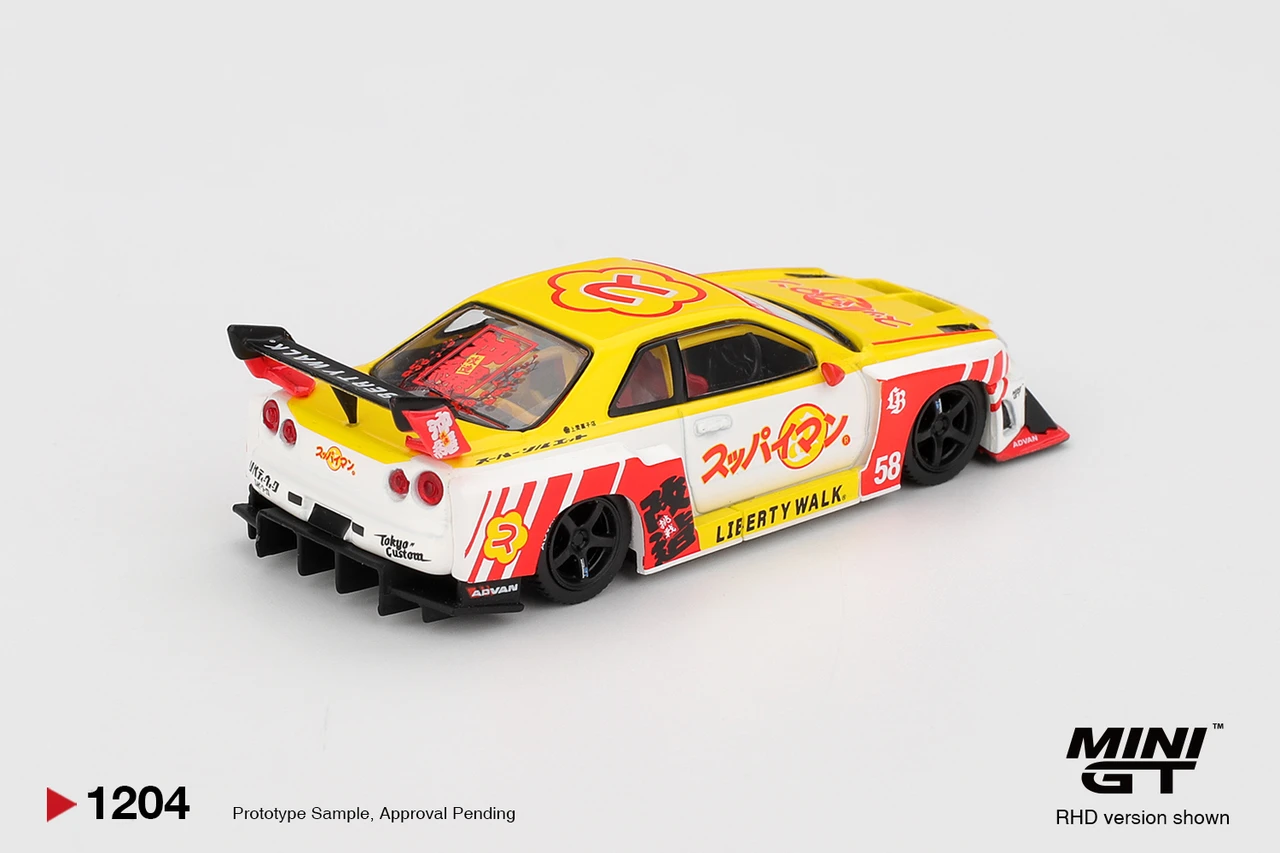 1/64 Mini GT Nissan Skyline GT-R R R34 Nissan LB-ER34 Super