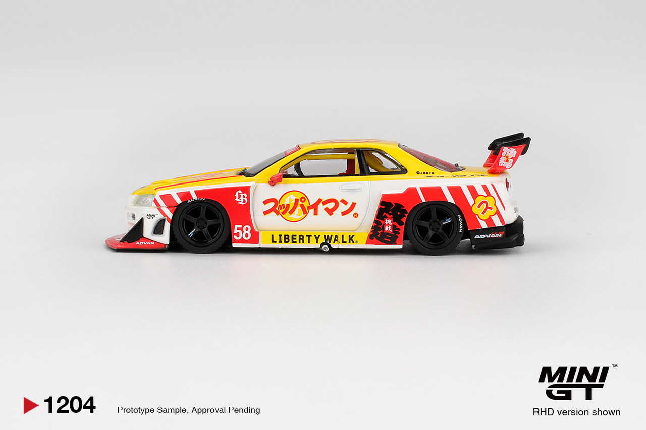 1/64 Mini GT Nissan Skyline GT-R R R34 Nissan LB-ER34 Super