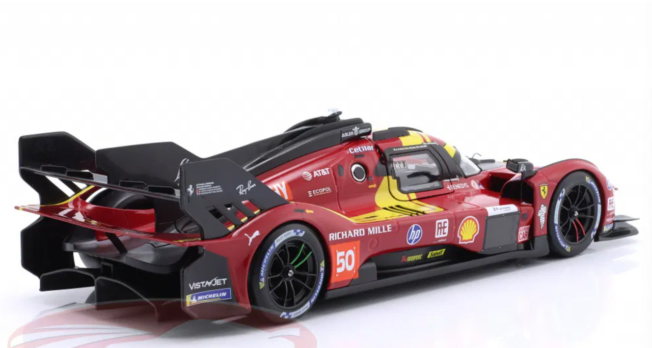 1/18 BBurago 2025 Ferrari 499P #50 24h LeMans Ferrari AF Corse Antonio Fuoco, Nicklas Nielsen, Miguel Molina Diecast Car Model