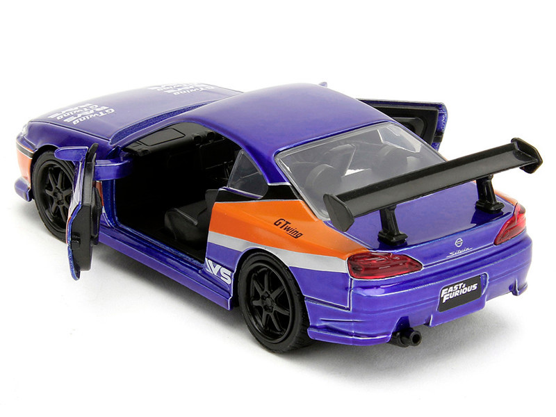 2001 Nissan Silvia S15 RHD (Right Hand Drive) Blue Metallic with Graphics "The Fast and the Furious: Tokyo Drift" (2006) Movie "Fast & Furious" Series 1/32 Diecast Car Model by Jada