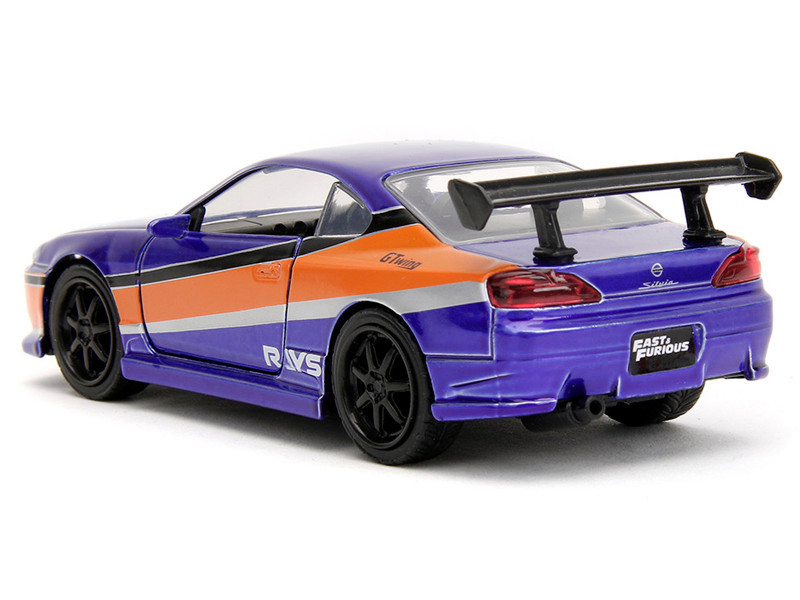 2001 Nissan Silvia S15 RHD (Right Hand Drive) Blue Metallic with Graphics "The Fast and the Furious: Tokyo Drift" (2006) Movie "Fast & Furious" Series 1/32 Diecast Car Model by Jada