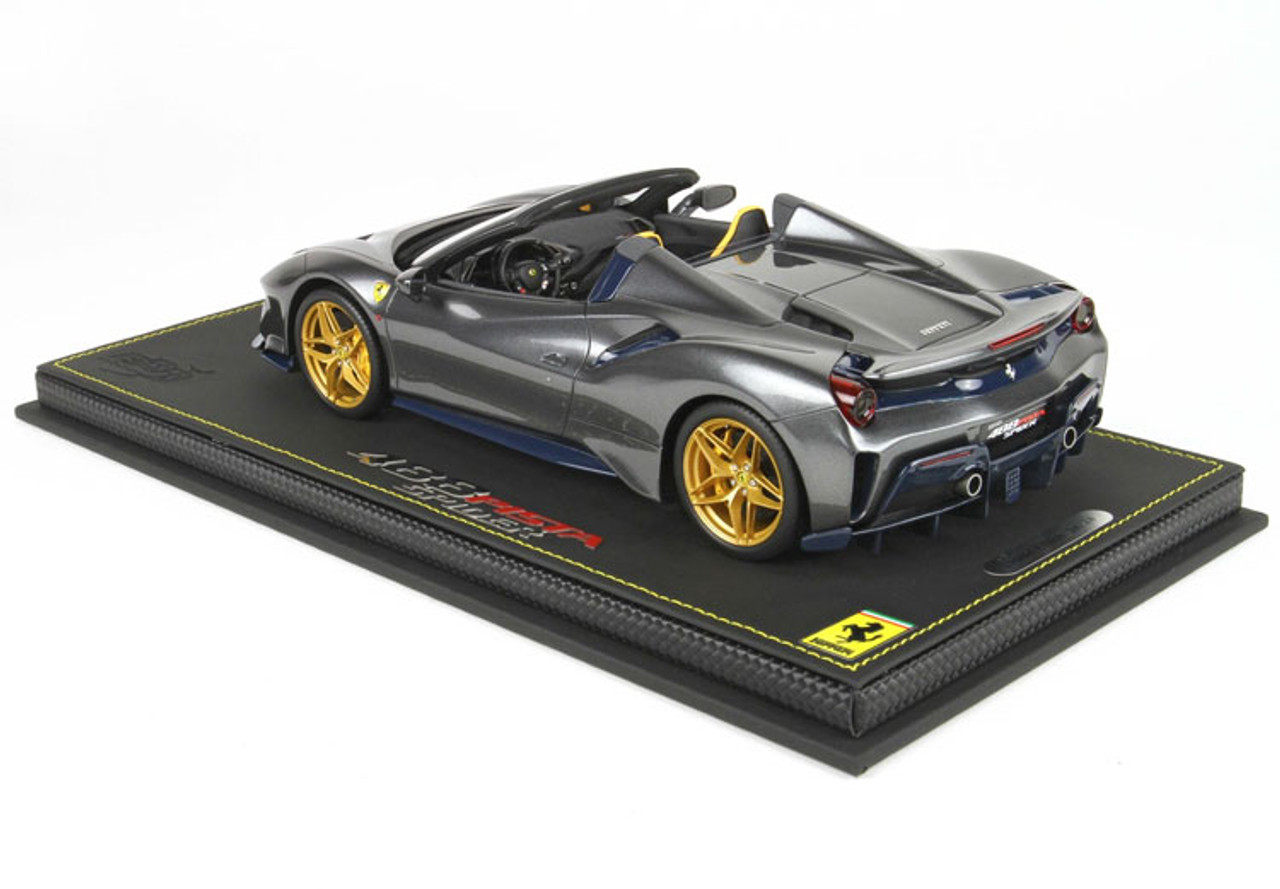 1/18 BBR Ferrari 488 Pista Spider (Grey w/ Yellow Wheels) Resin