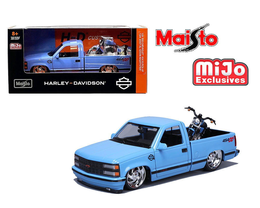 1/24 Maisto 1993 Chevrolet 454SS Pick-Up & 2007 XL 1200N Nightster