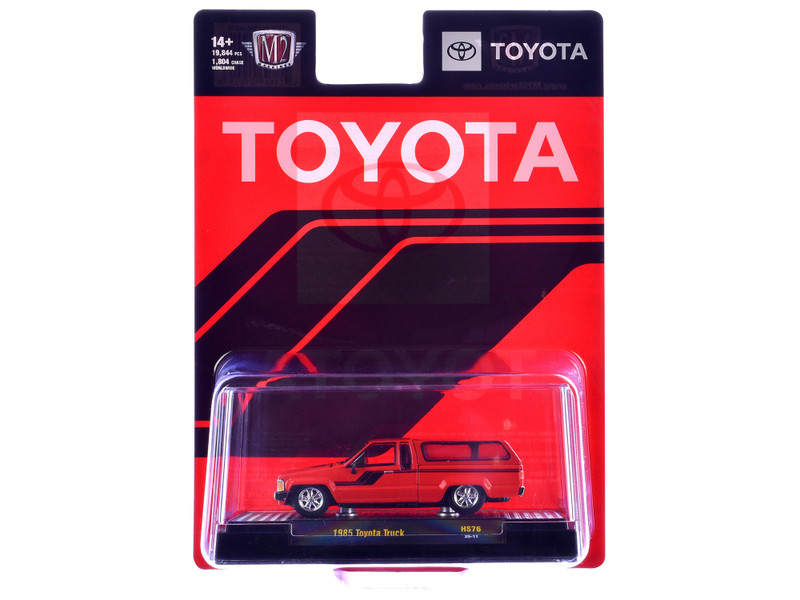 1/64 M2 Machines 1985 Toyota Truck with Camper Shell (Red) Diecast Car Model
