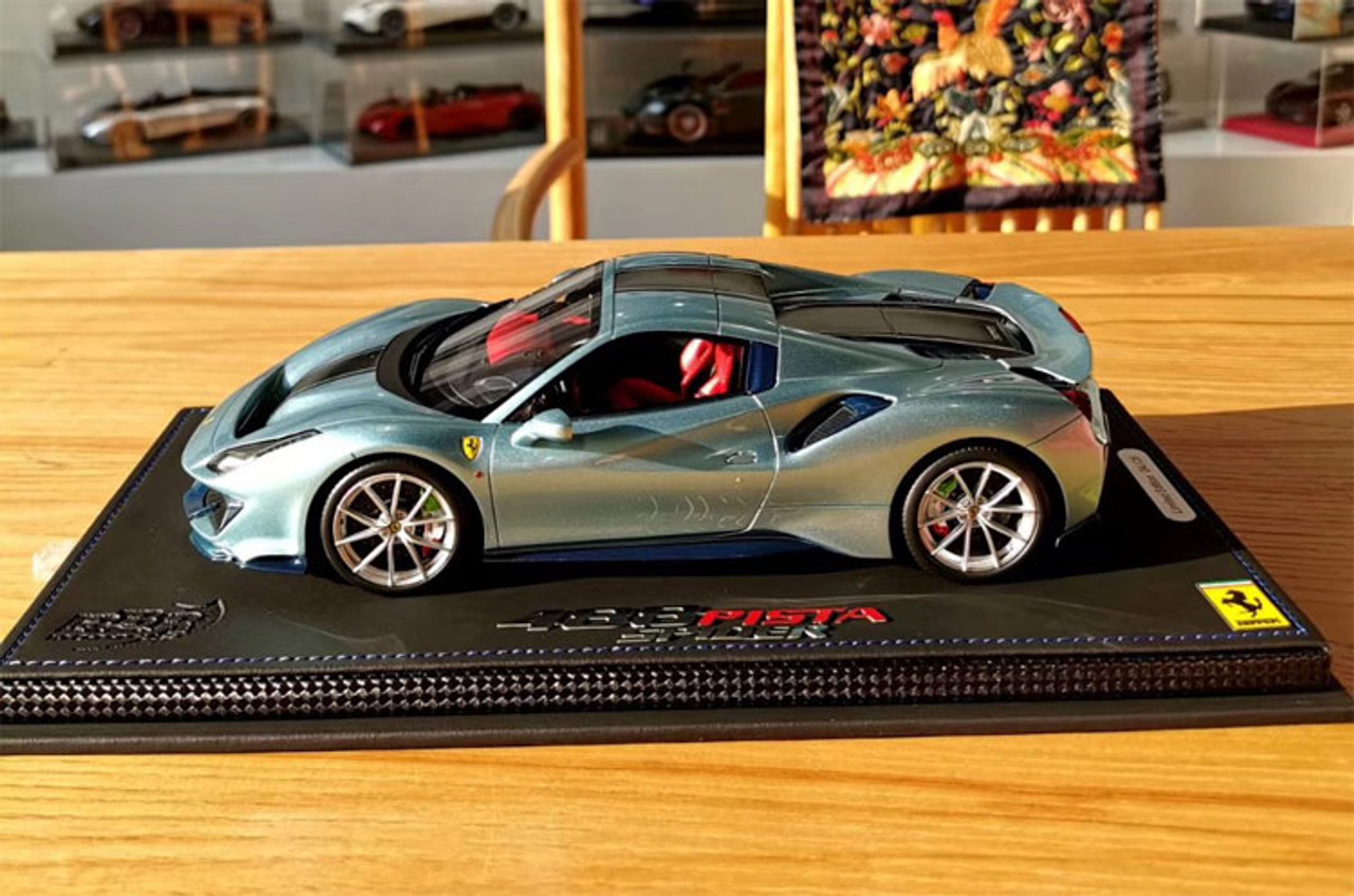 1/18 BBR Ferrari 488 Pista Spider Light Blue Resin Car Model Limited 28