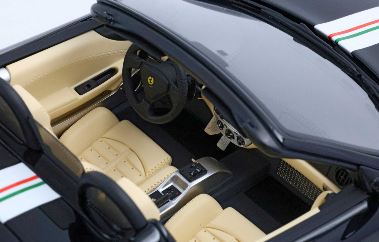 1/18 BBR Ferrari 360 Modena Spider Automatic Transmission (Gloss Black with Daytona Cream Seats & Challenge Rear Grille) Car Model Limited 8 Pieces