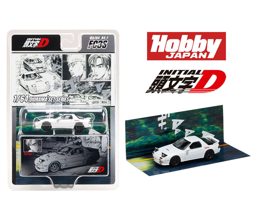 1/64 Hobby Japan Initial D Diorama Set Series Mazda RX-7 (FC3S