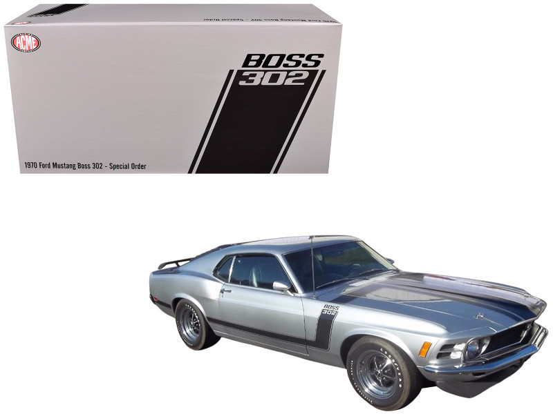 1/18 ACME 1970 Ford Mustang Boss 302 (Silver) Diecast Car Model