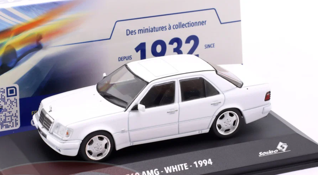 1/43 Solido 1994 Mercedes-Benz (W124) E60 AMG (White) Diecast Car Model