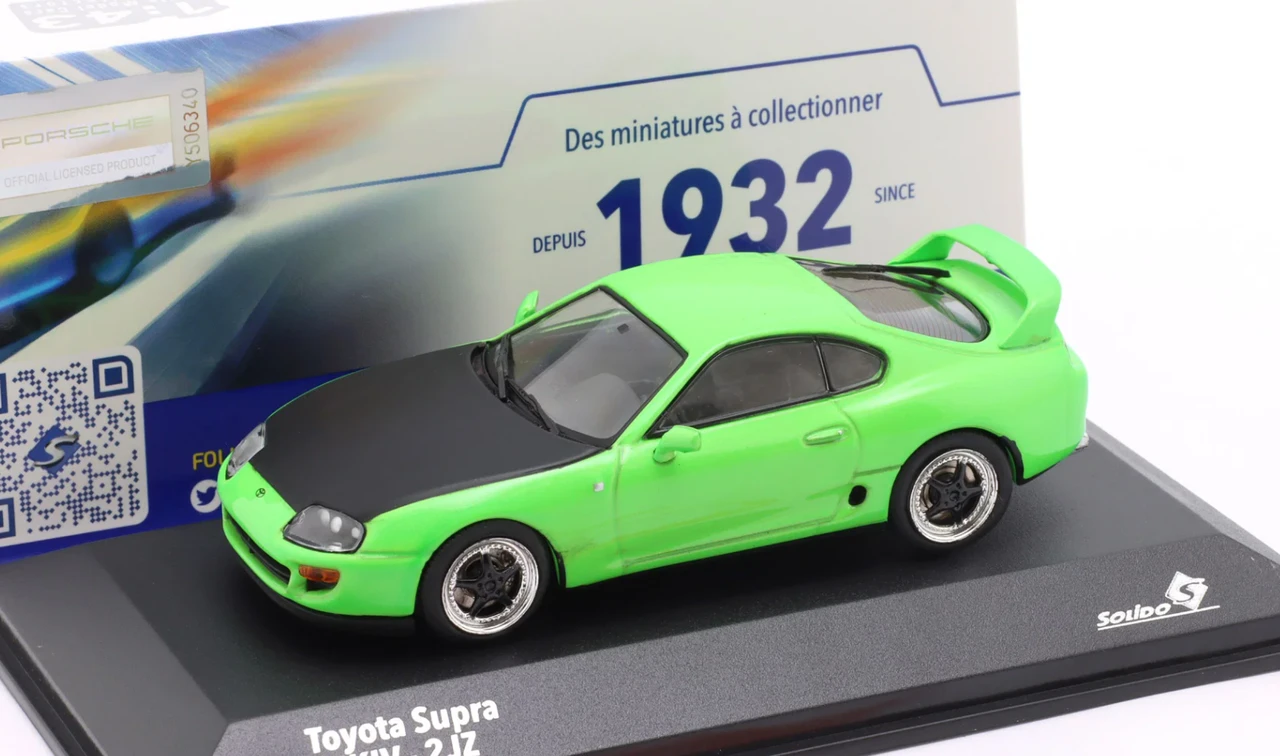 1/43 Solido 2001 Toyota Supra MK4 (Neon Green) Diecast Car Model