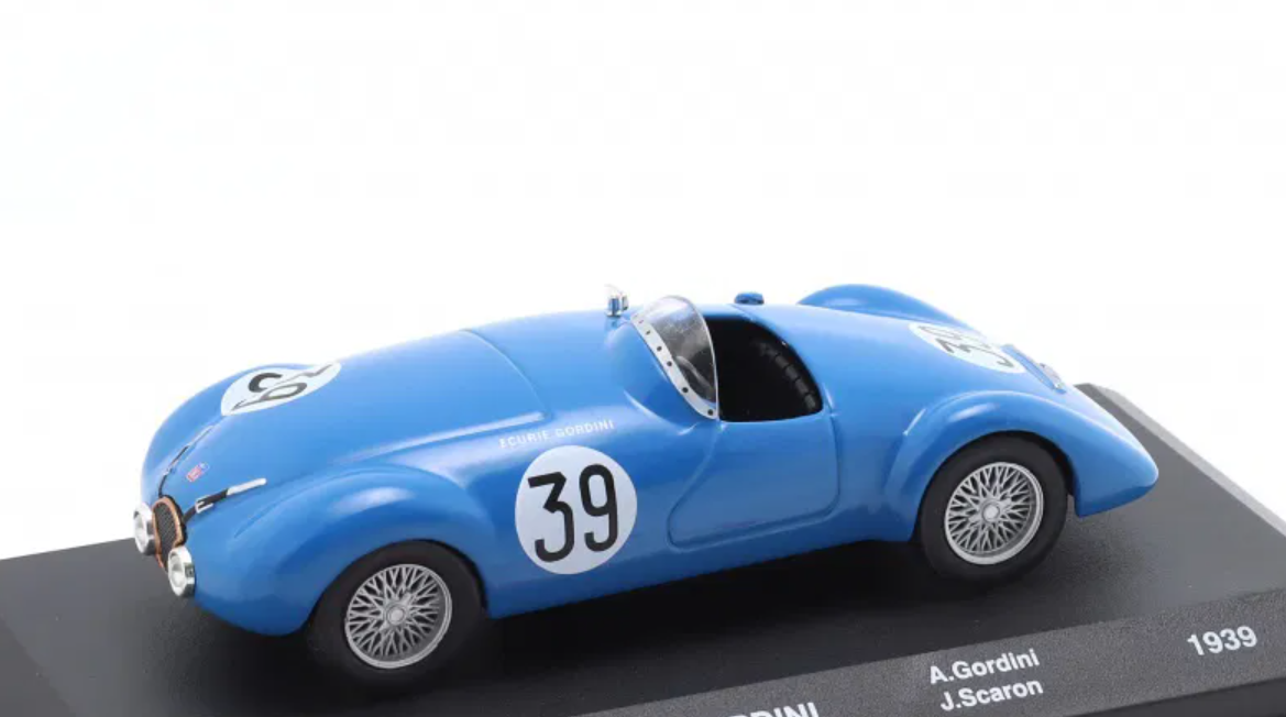 1/43 1939 Simca 8 #39 24h LeMans Gordini Amédée Gordini, José Scaron Car Model