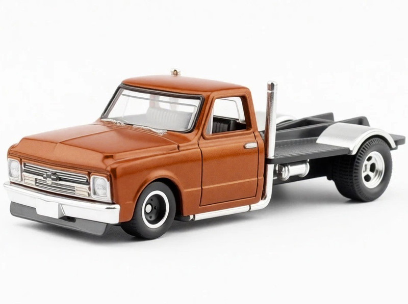 1967 Chevrolet C-10 Custom Bedless Truck Orange Metallic "Furious 7" (2015) Movie "Fast & Furious" Series Diecast Model Car by Hot Wheels