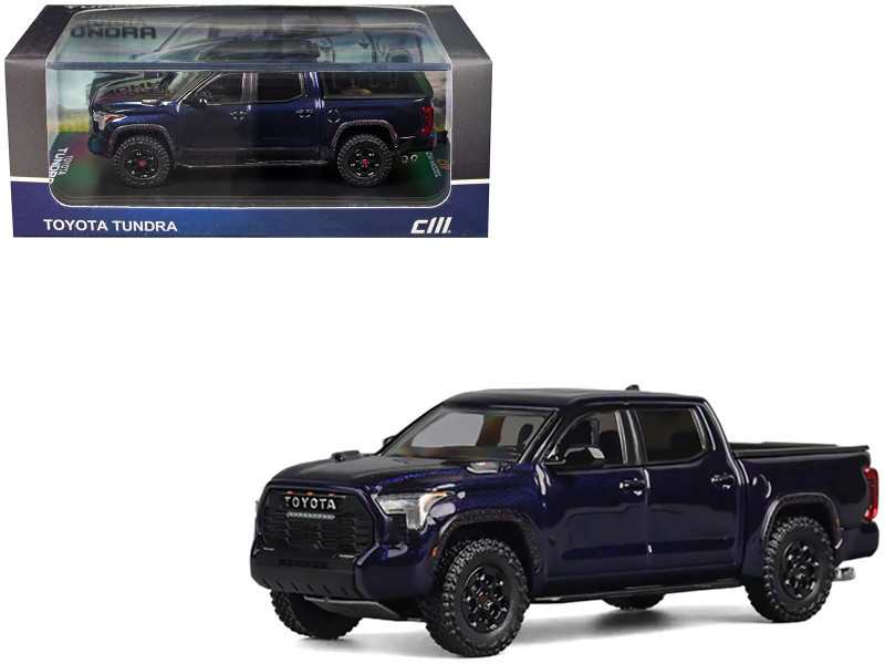 Toyota Tundra Pickup Truck Dark Blue Metallic 1/64 Diecast Model Car by CM Model