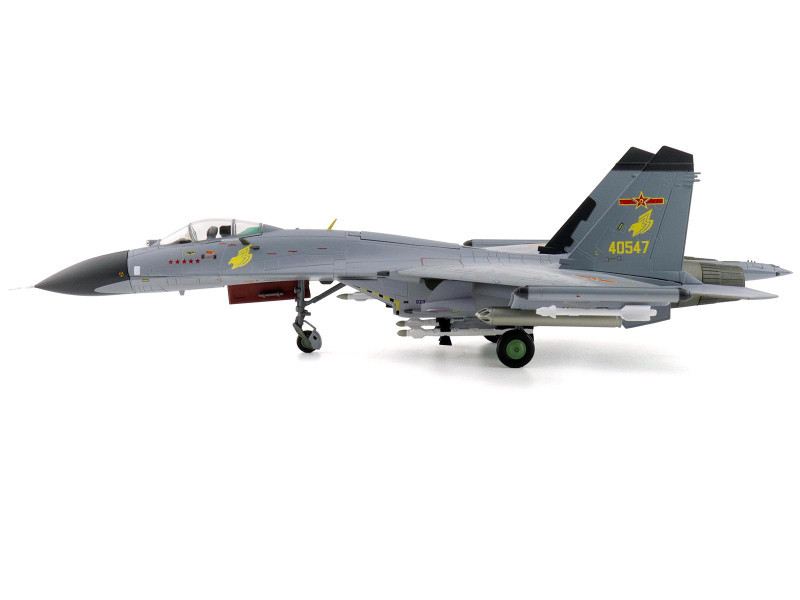Shenyang J-11A Fighter Aircraft "40547 Golden Helmet" (2014) People's Liberation Army Air Force with 1/8 Scale Golden Helmet "Air Power Series" 1/72 Diecast Model by Hobby Master