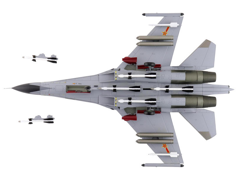 Shenyang J-11A Fighter Aircraft "40547 Golden Helmet" (2014) People's Liberation Army Air Force with 1/8 Scale Golden Helmet "Air Power Series" 1/72 Diecast Model by Hobby Master