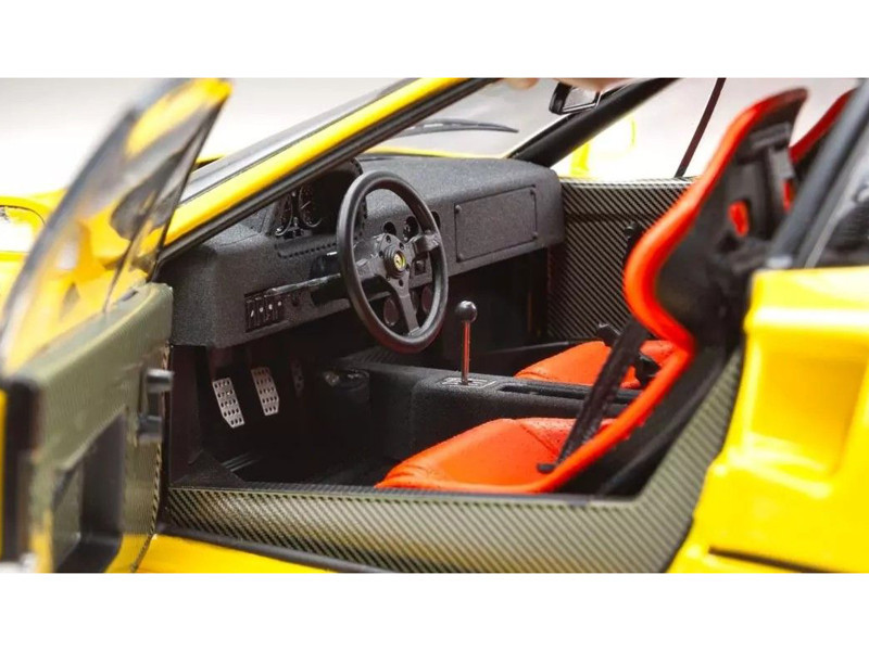 Ferrari F40 Yellow 1/18 Diecast Model Car by Kyosho - LIVECARMODEL.com