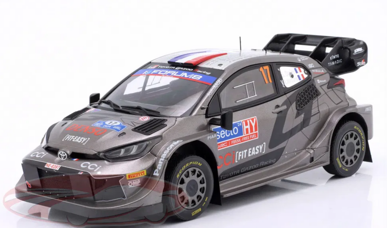 1/18 Ixo 2024 Toyota GR Yaris Rally1 Hybrid #17 Winner Rally Finland Toyota Gazoo Racing WRT Sébastien Ogier, Vincent Landais Car Model