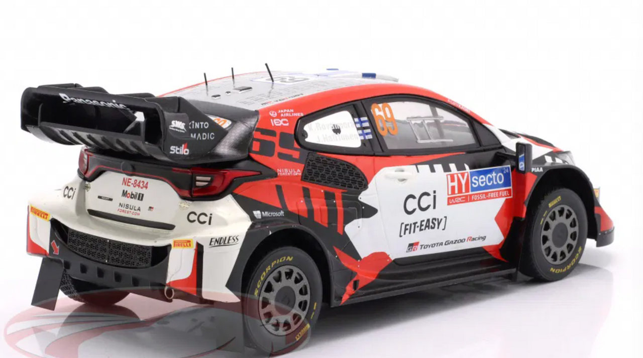 1/18 Ixo 2024 Toyota GR Yaris Rally1 Hybrid #69 Rally Finland Toyota Gazoo Racing WRT Kalle Rovanperä, Jonne Halttunen Car Model