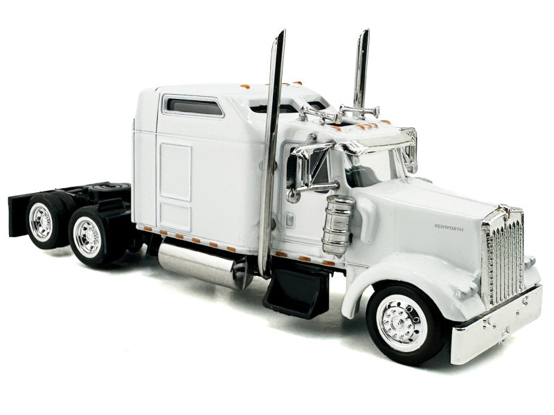 Kenworth W900L Truck Tractor with Sleeper Cab White 1/87 (HO) Scale Plastic Model Car by HO Logistics