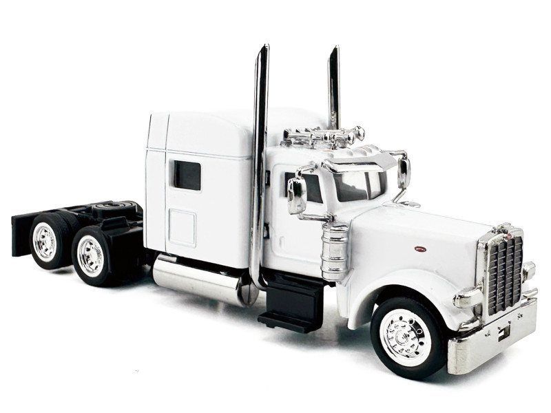 Peterbilt 389 Truck Tractor with Sleeper Cab White 1/87 (HO) Scale Plastic Model Car by HO Logistics