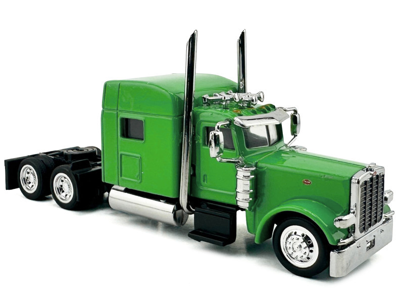 Peterbilt 389 Truck Tractor with Sleeper Cab Lime Green 1/87 (HO) Scale Plastic Model Car by HO Logistics