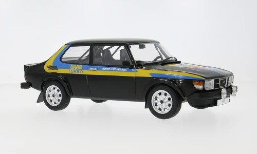 1/18 ModelCarGroup 1977 Saab 99 Turbo (Black with Decor) Diecast Car Model