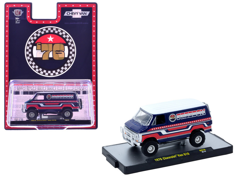 1/64 M2 Machines 1976 Chevrolet Van “Freedom Eddition” (Red) Diecast Car Model