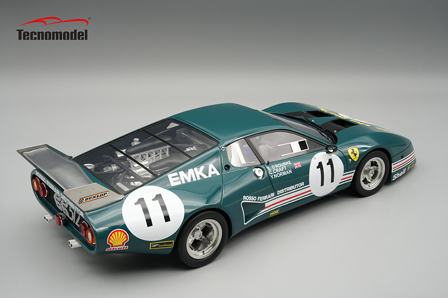 1/18 Tecnomodel Ferrari 512BB/LM Silverstone 6h 1980 Rosso Ltd. car #11 7° place Driver:  S. O'Rourke - C. Craft - V. Norman Limited Edition Car Model