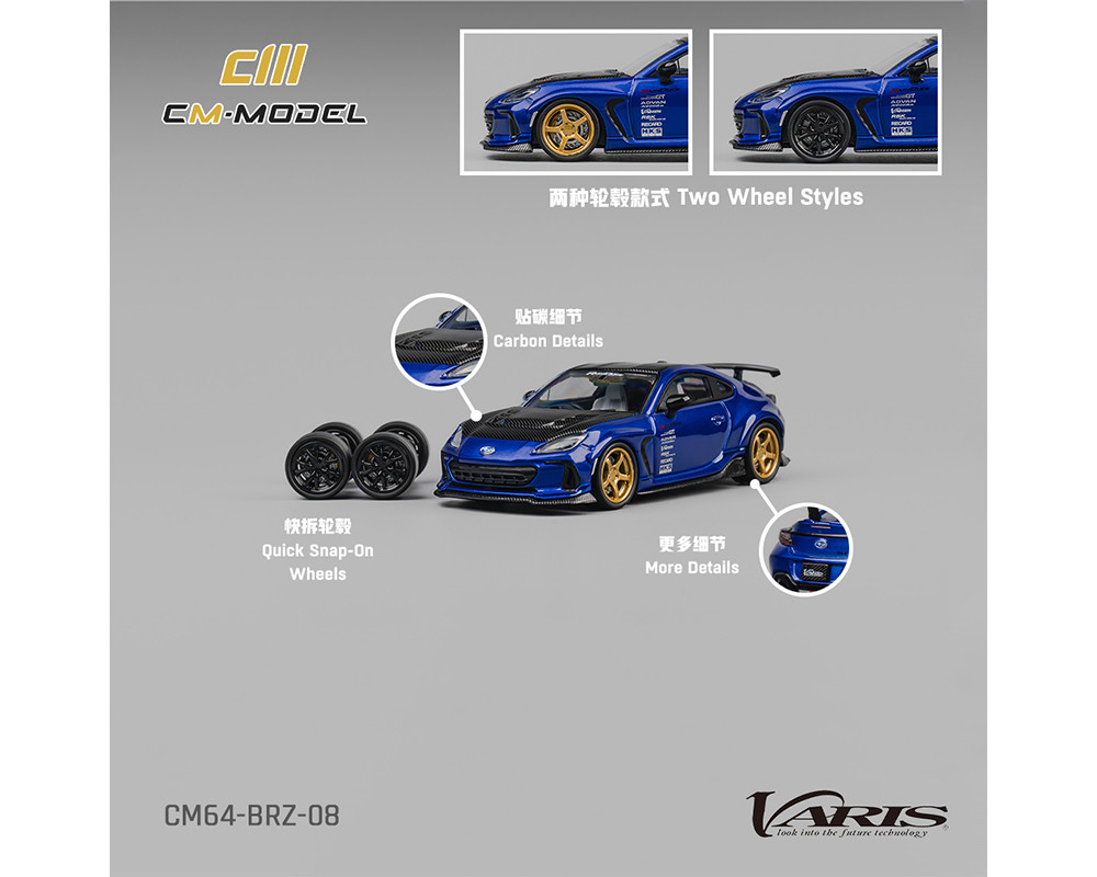 1/64 CM Model Subaru BRZ Varis Widebody (Blue) Diecast Car Model