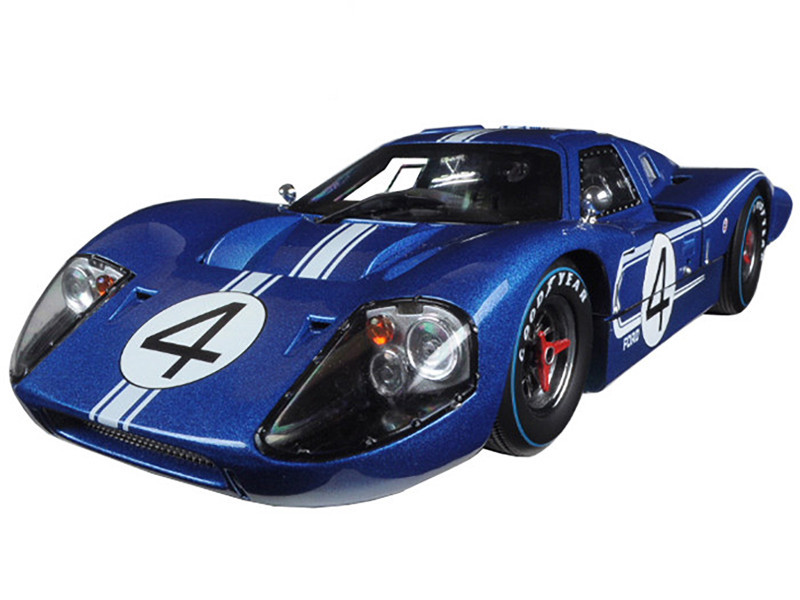 1/18 Shelby Collectibles 1967 Ford GT MK IV #4 Blue L. Ruby - D. Hulme Le Mans 24 Hours Diecast Car Model