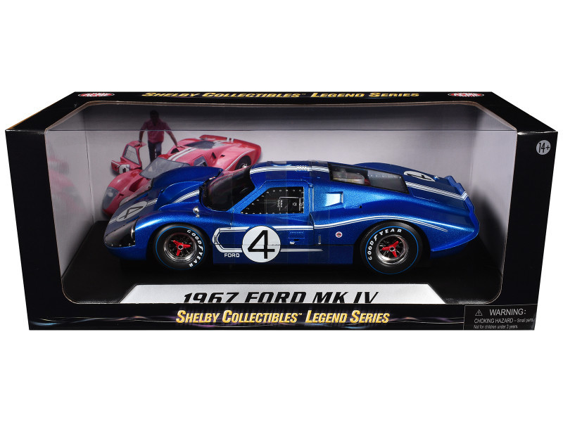 1/18 Shelby Collectibles 1967 Ford GT MK IV #4 Blue L. Ruby - D