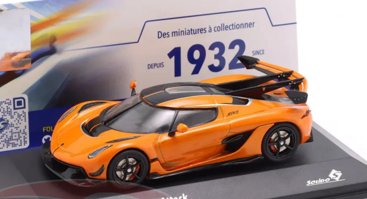 1/43 Solido 2022 Koenigsegg Jesko Attack (Orange) Diecast Car Model