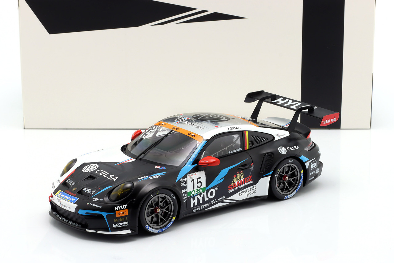 1/18 Ixo 2024 Porsche 911 GT3 Cup #15 2nd Oschersleben Porsche Cup Deutschland Team75 Bernhard Janne Stiak Diecast Car Model