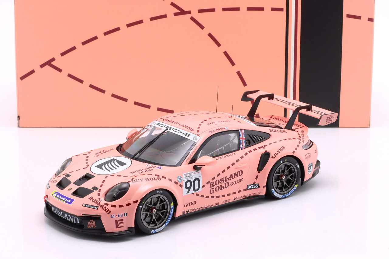 1/18 Ixo 2023 Porsche 911 GT3 Cup #90 2nd Brands Hatch Porsche Carrera Cup GB Century Motorsport Josh Malin Diecast Car Model