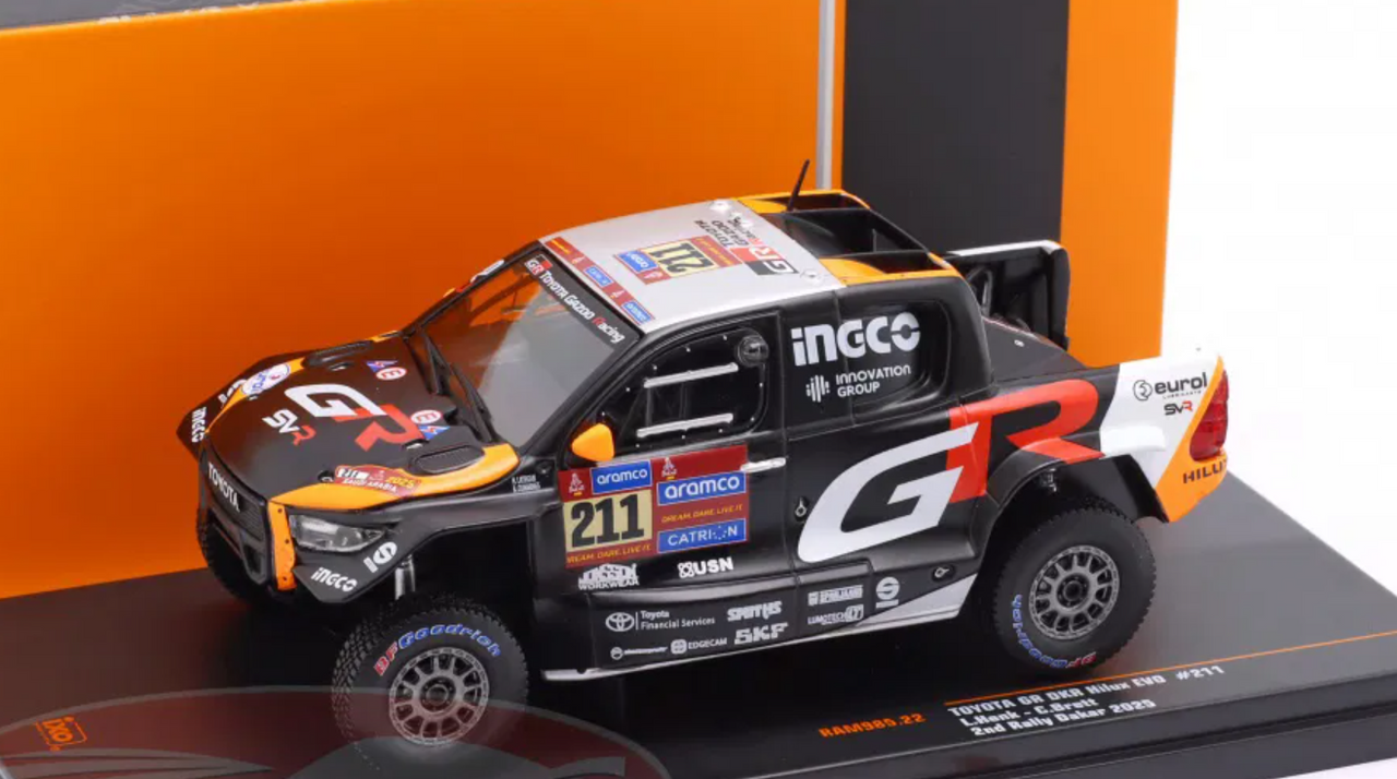 1/43 Ixo 2025 Toyota GR DKR Hilux Evo #211 2nd Rallye Dakar Toyota Gazoo Racing Henk Lategan, Brett Cummings Diecast Car Model