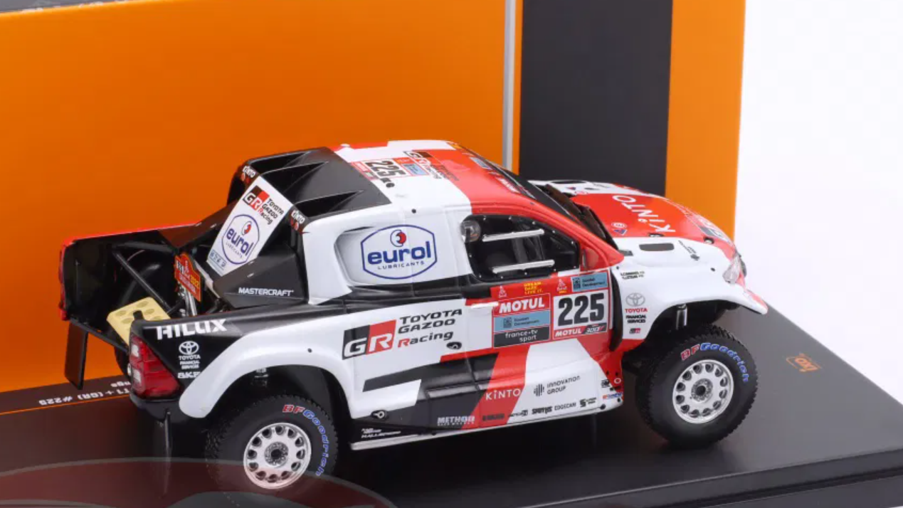 1/43 Ixo 2022 Toyota GR DKR Hilux #225 Rallye Dakar Toyota Gazoo Racing Henk Lategan, Brett Cummings Diecast Car Model