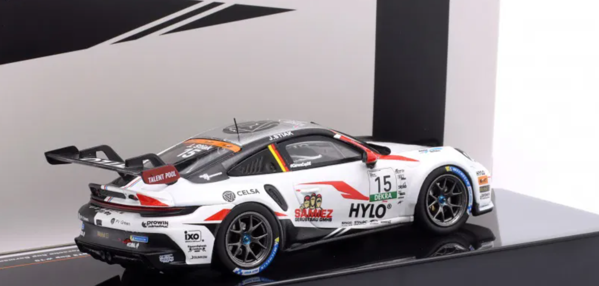 1/43 Ixo 2024 Porsche 911 GT3 Cup #15 2nd Oschersleben Porsche Cup Germany Team75 Bernhard Janne Stiak Diecast Car Model