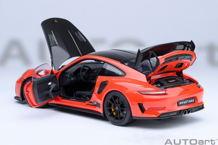 1/18 AUTOart Porsche 911 (991.2) GT3 RS Weissach Package (Lava Orange) Car Model