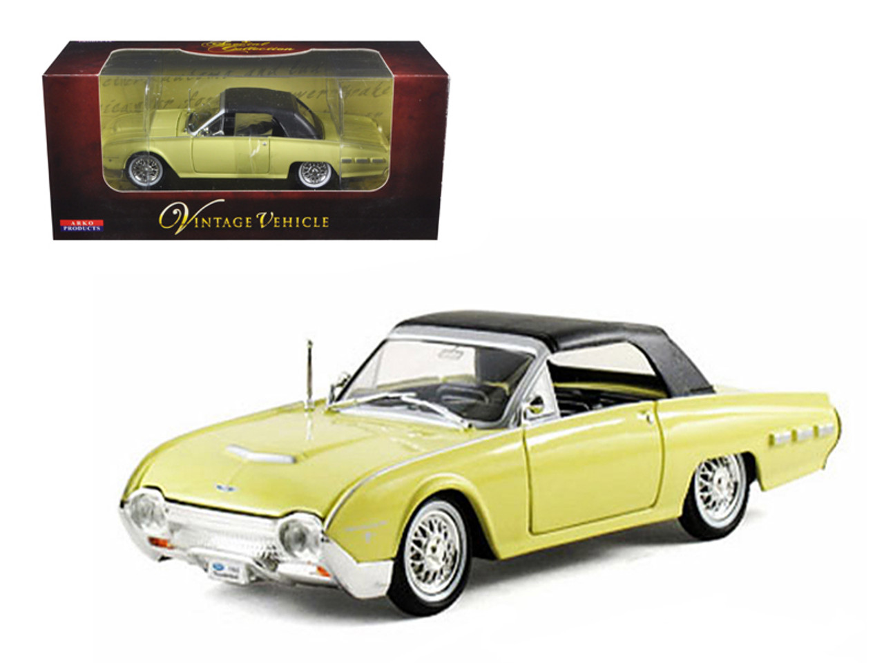 1962 Ford Thunderbird Yellow 1/32 Diecast Car Model by Arko Products