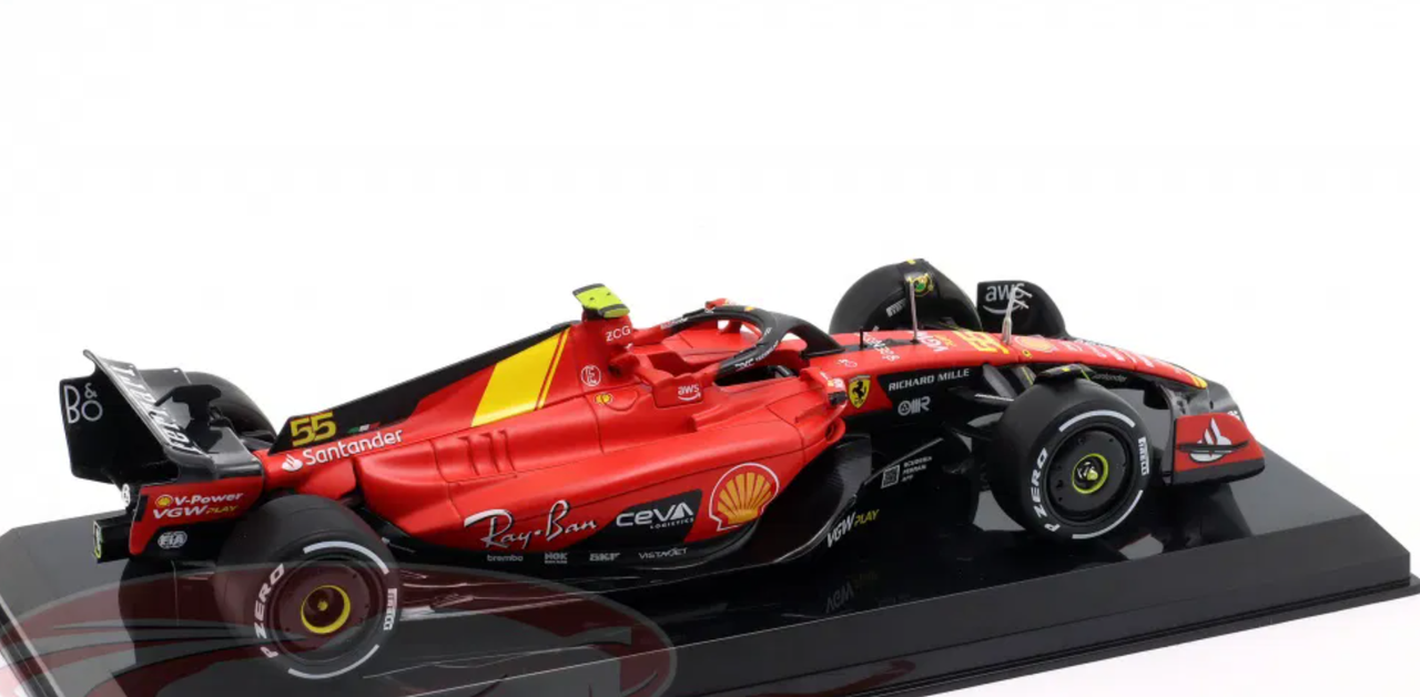 1/24 Premium Collectibles 2023 Formula 1 Carlos Sainz jr. Ferrari SF-23 #55 3rd Italian GP Car Model