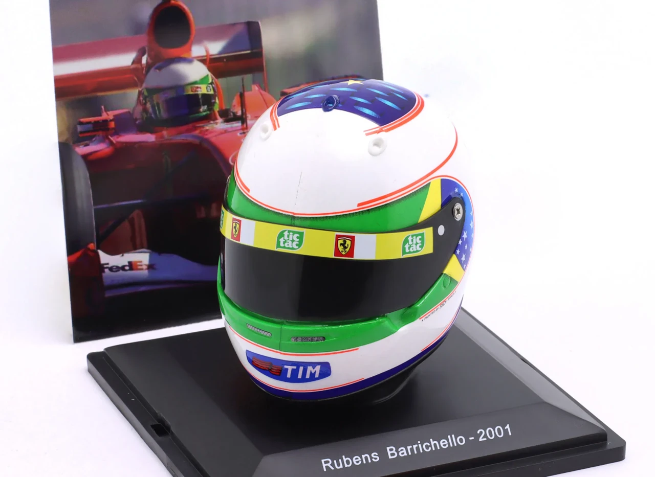1/5 Spark 2001 Formula 1 Rubens Barrichello Ferrari #2 Brazil GP Helmet Model