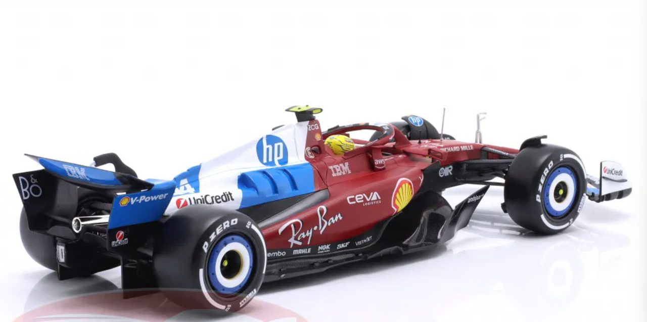 1/18 BBurago 2025 Formula 1 Lewis Hamilton Ferrari SF-25 #44 8th Miami GP Car Model