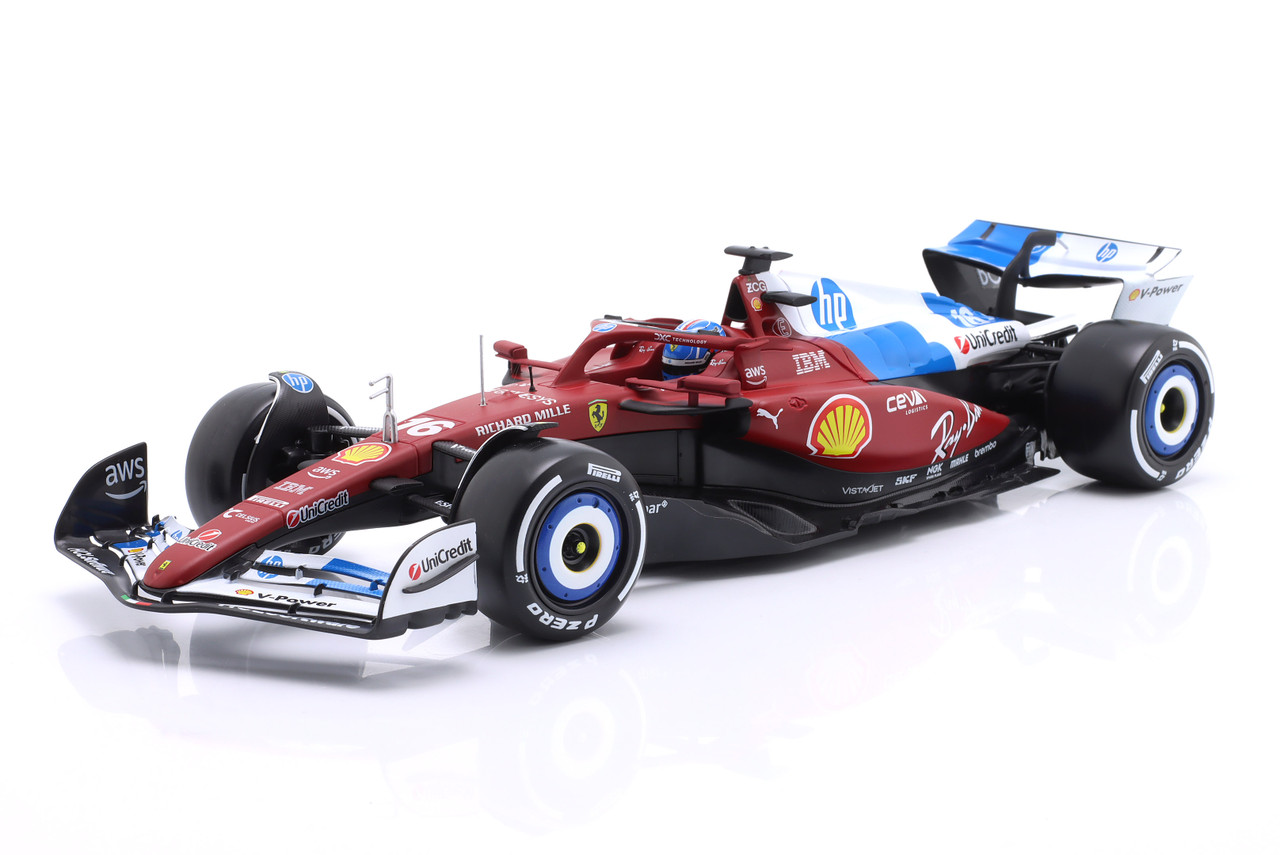 1/18 BBurago 2025 Formula 1 Charles Leclerc Ferrari SF-25 #16 7th Miami GP Car Model