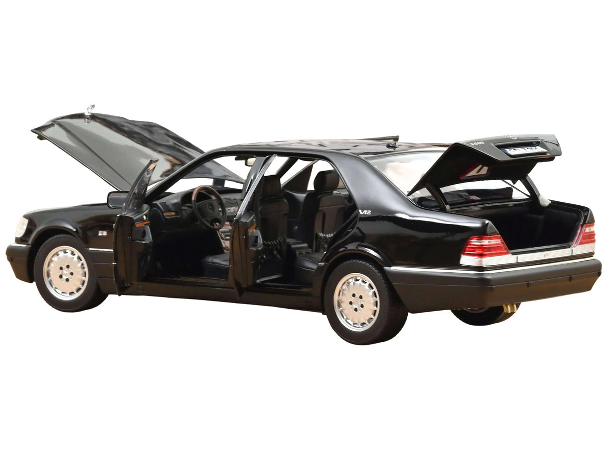 1/18 Norev 1997 Mercedes-Benz S600 (W140) (Obsidian Black Metallic) Diecast Car Model