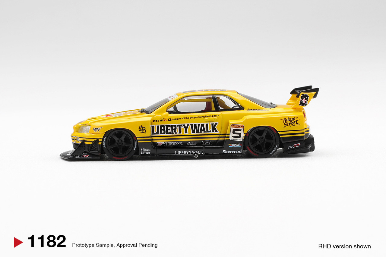 1/64 Mini GT Nissan Skyline GT-R R34 Nissan LB-ER34 Super